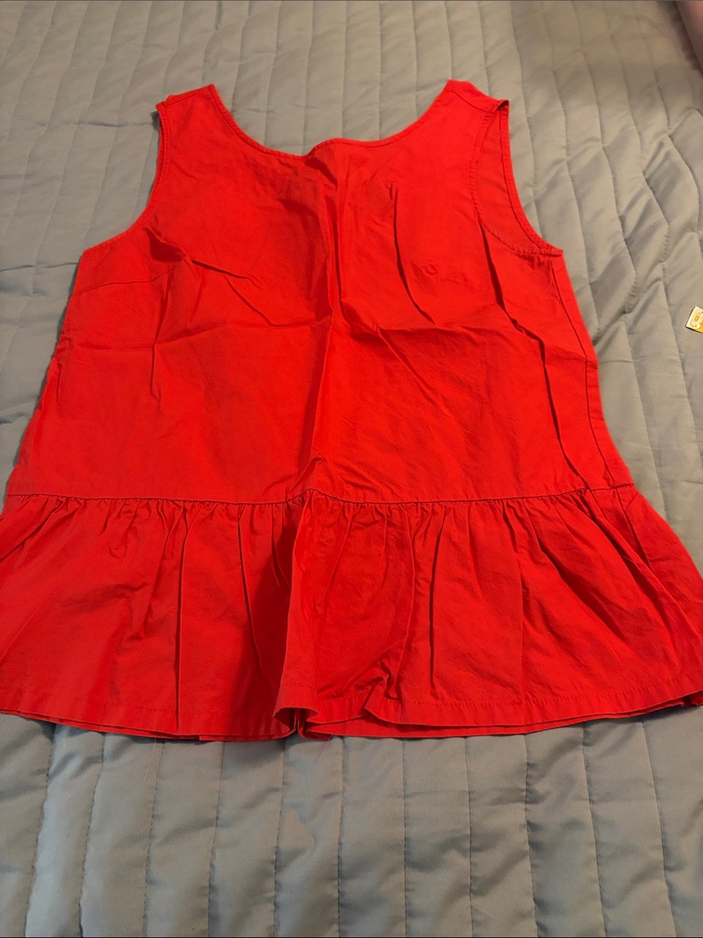 J. Crew Vibrant Red Ruffle-Hem Sleeveless Tunic